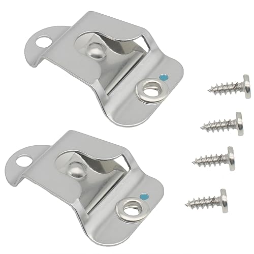 2 Pcs Microphone Hook Metal CB Mic Hanger Clip Silver Microphone Holders with Screws for Mobile Radio