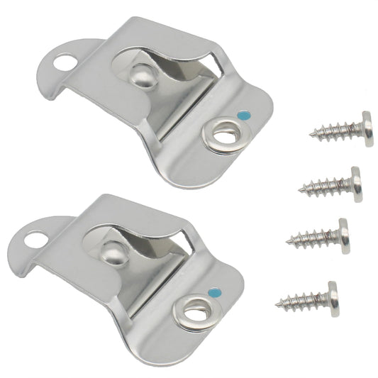 2 Pcs Microphone Hook Metal CB Mic Hanger Clip Silver Microphone Holders with Screws for Mobile Radio