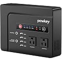 powkey 200W Portable Power Bank with AC Outlet, 146Wh Rechargeable Backup Lithium Battery, 110V Pure Sine Wave AC Outlet for Outdoor RV Trip Travel