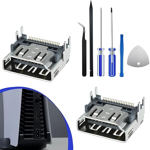 SATUY 2 Pcs HDMI Port Replacement for PS5, HDMI Port Socket Connector for Playstation 5, HDMI Socket Jack Interface Connector Repair Tool Kit for PS5