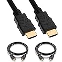 Cable Builders Short HDMI Cable [2-Pack], UHD Ultra High Speed HDMI 2.0 with Ethernet, 4K@30/50/60Hz, 1080P/2160P, 18GBps, 3D, Audio Return, Molded