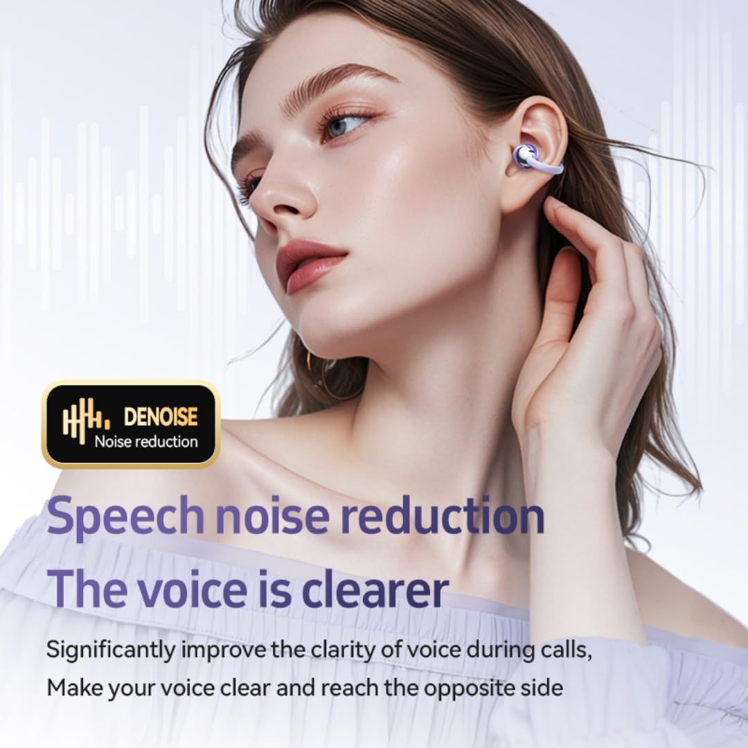 anbaole Open Ear Headphones, Wireless Earbuds for Sports Running Gym, 24H Battery, Sweat Proof, BT5.4, Noise Cancelling Mic, Wireless Charging Case