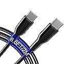 Metal Braided USB-C to USB-C Cable 6.6ft, 60W PD Fast Charging & Data Sync, Tangle-Free Indestructible Charger Cord, Cat & Dog Chew Proof Charger Cord