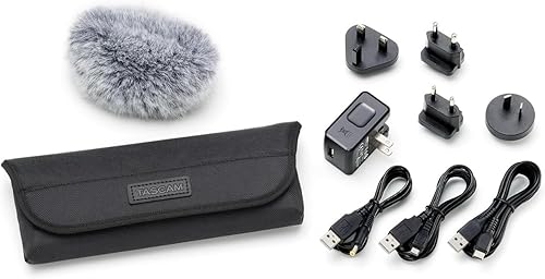 Tascam AK-DR11GMKIII Microphone Windscreen, Power Supply, Multi-Cables, Soft Bag