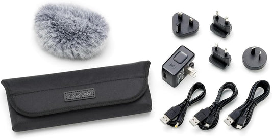 Tascam AK-DR11GMKIII Microphone Windscreen, Power Supply, Multi-Cables, Soft Bag