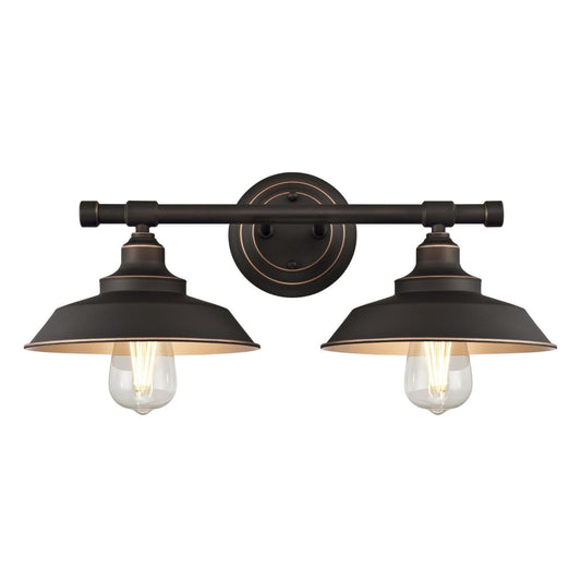 Westinghouse 6354800 Iron Hill Two Light Indoor Wall Fixture, 2, Black