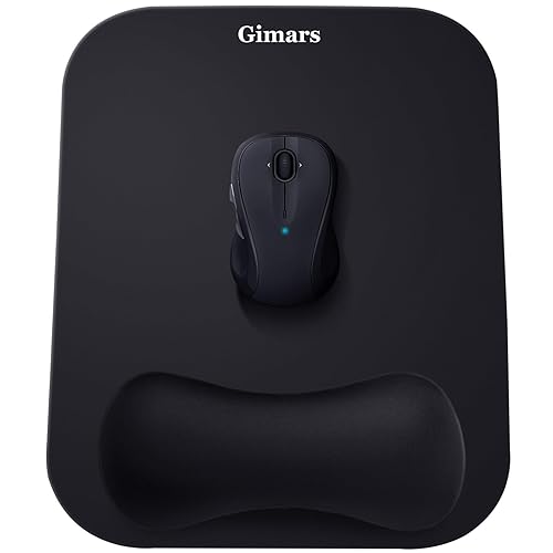 Gimars Large Smooth Superfine Fibre Memory Foam Ergonomic Mouse Pad Wrist Rest Support Mousepad with Nonslip Base for Laptop, Computer, Gaming&Office