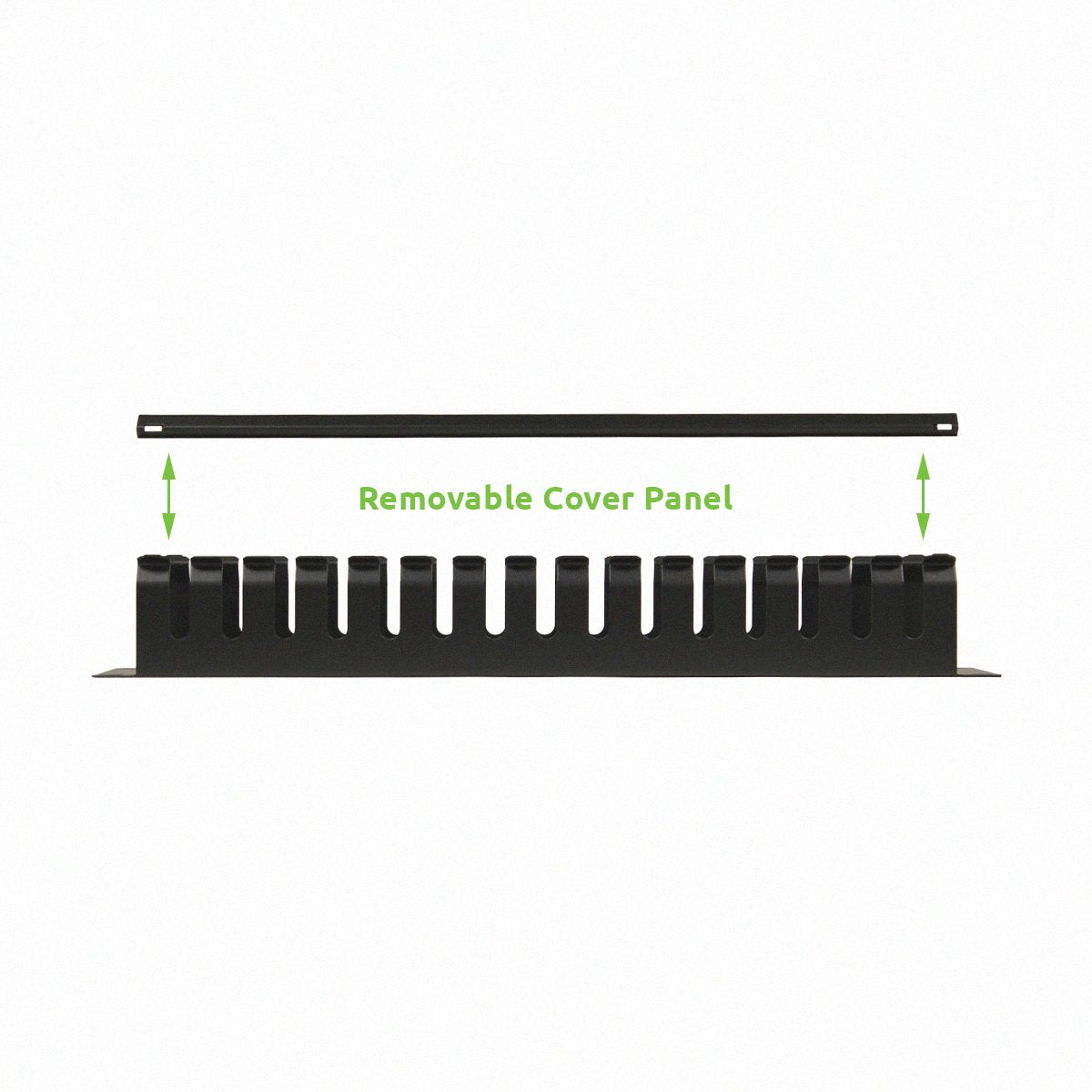 NavePoint 2U Metal Rack Mount Horizontal Cable Manager Duct Raceway for 19 Inch Server Rack