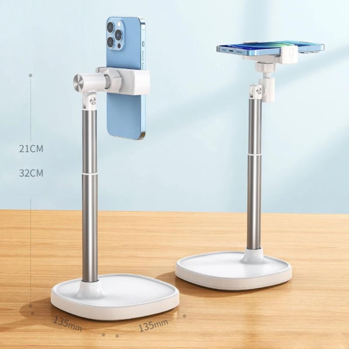 Hosannn Century Adjustable Cell Phone Stand Rotating Lifting Mobile Phone Holder for Desk & Video Recording Compatible with All iPhone for Galaxy