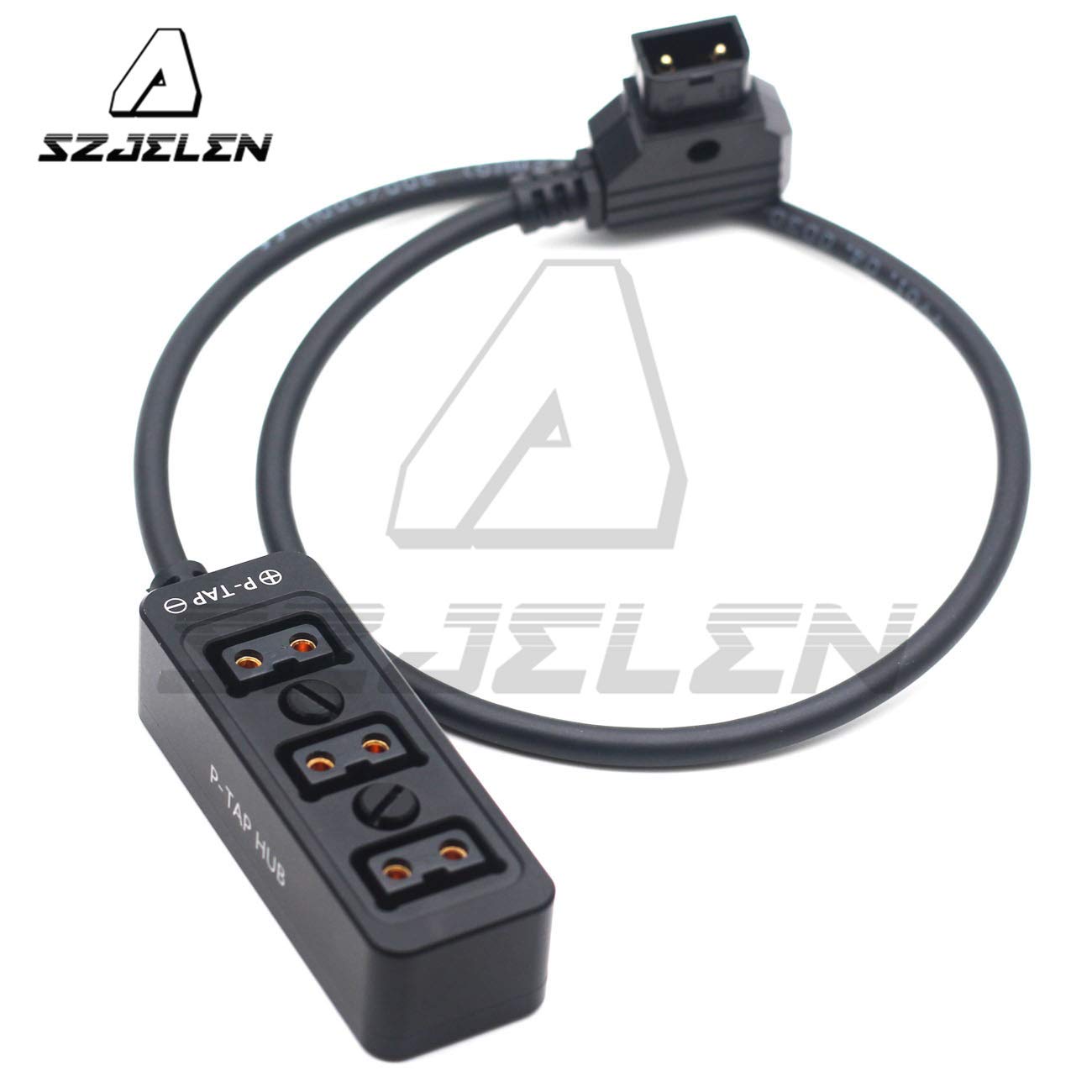 SZJELEN Metal Triple P-TAP D-tap Splitter,D-tap to 3ports D-tap P-tap Splitter Cable for Photography Power,Dtap Three-Way Splitter (Black Straight