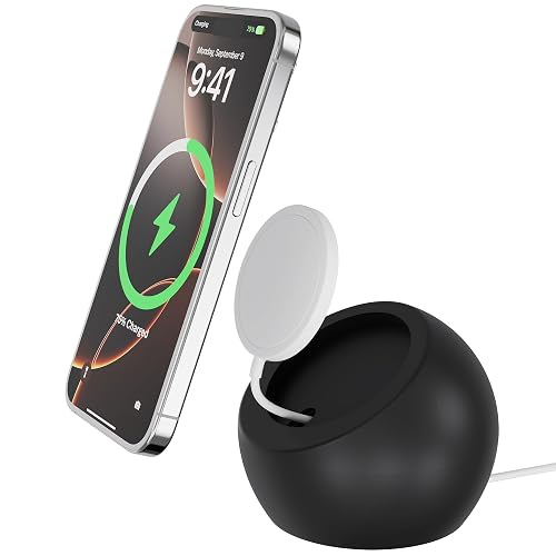 CHARGEWORX Magnetic Wireless Charging Stand Compatible with MagSafe, Premium Silicone Phone Stand for iPhone 16, 15, 14, 13 and 12 Series, Discreet