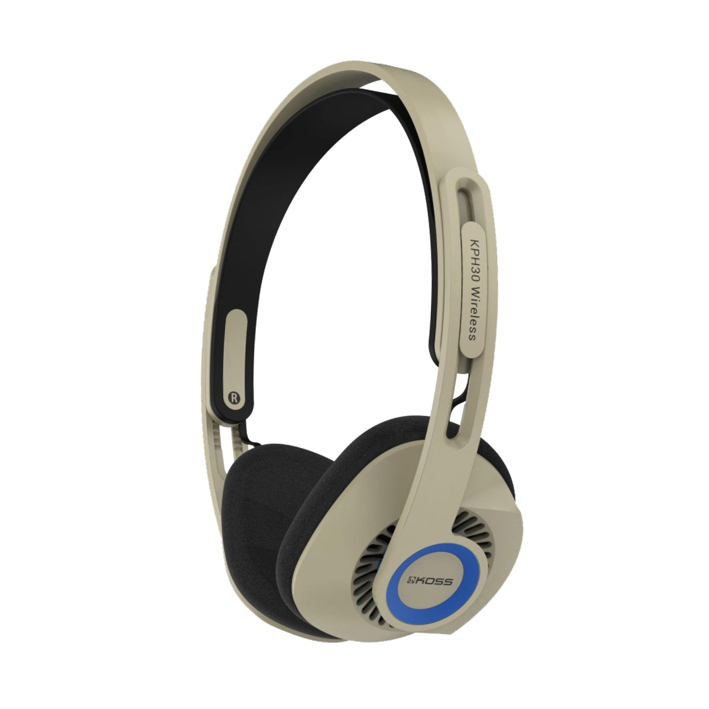 Koss KPH30 Wireless Bluetooth On-Ear Headphones, Retro Style, 20+ Hour Battery Life, USB-C Charging, Microphone, Rhythm Beige