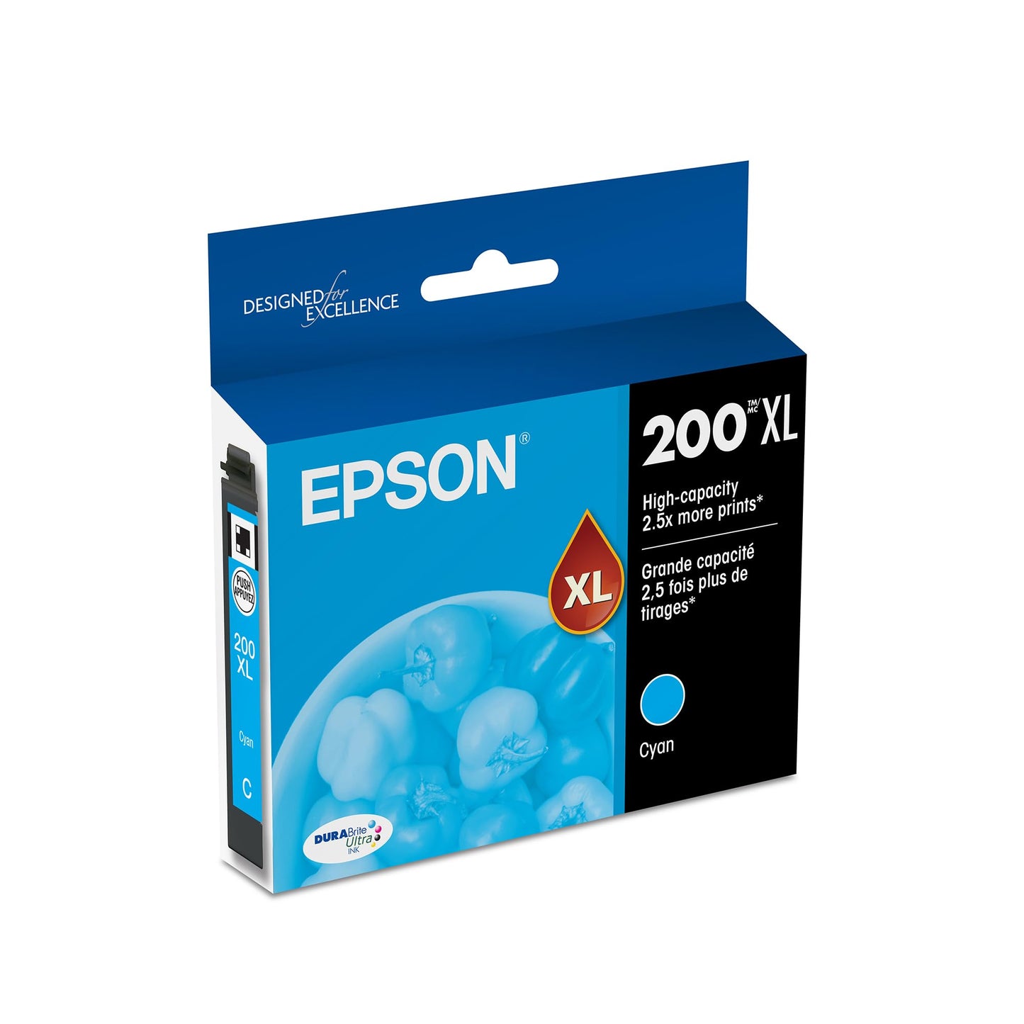 EPSON 200 DURABrite Ultra Ink High Capacity Cyan Cartridge (T200XL220-S) Works with WorkForce WF-2520, 2530, 2540, Expression XP-200, 300, 310, 400