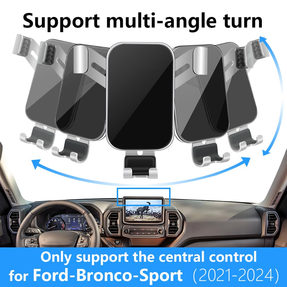 LUNQIN Car Phone Holder for Ford Bronco Sport 2021 2022 2023 2024 SUV Auto Interior Accessories Best Cell Phones Mount Cellphone Mobile Cradle