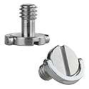 Haoge 1/4"-20 D-Ring Stainless Steel Mounting Fixing Screw for Camera Tripod Monopod Quick Release Plate (Pack of 2)