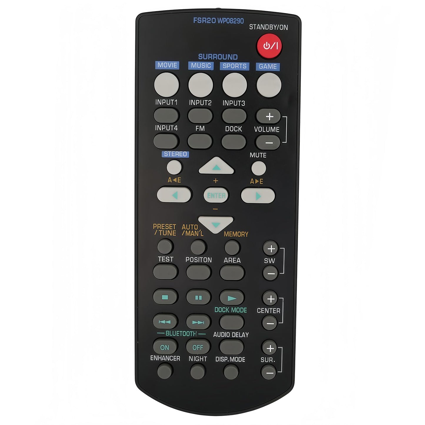 Replacement Remote Control FSR20 fit for Yamaha Home Theater AV Receiver YAS-71 YAS-71CU YAS-71SPX YAS-81 YAS-81CU YAS-81SPX WP08290