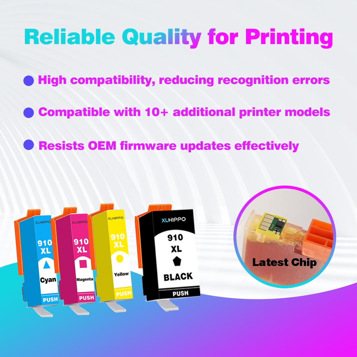 910XL Magenta Ink Cartridge Replacement for HP 910 910XL Work on HP OfficeJet 8015e 8010e 8022e 8010 8022 HP OfficeJet Pro 8025e 8028e 8035e 8020e