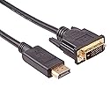 axGear DisplayPort DP to DVI-D Male Dual Link Cable 6Ft