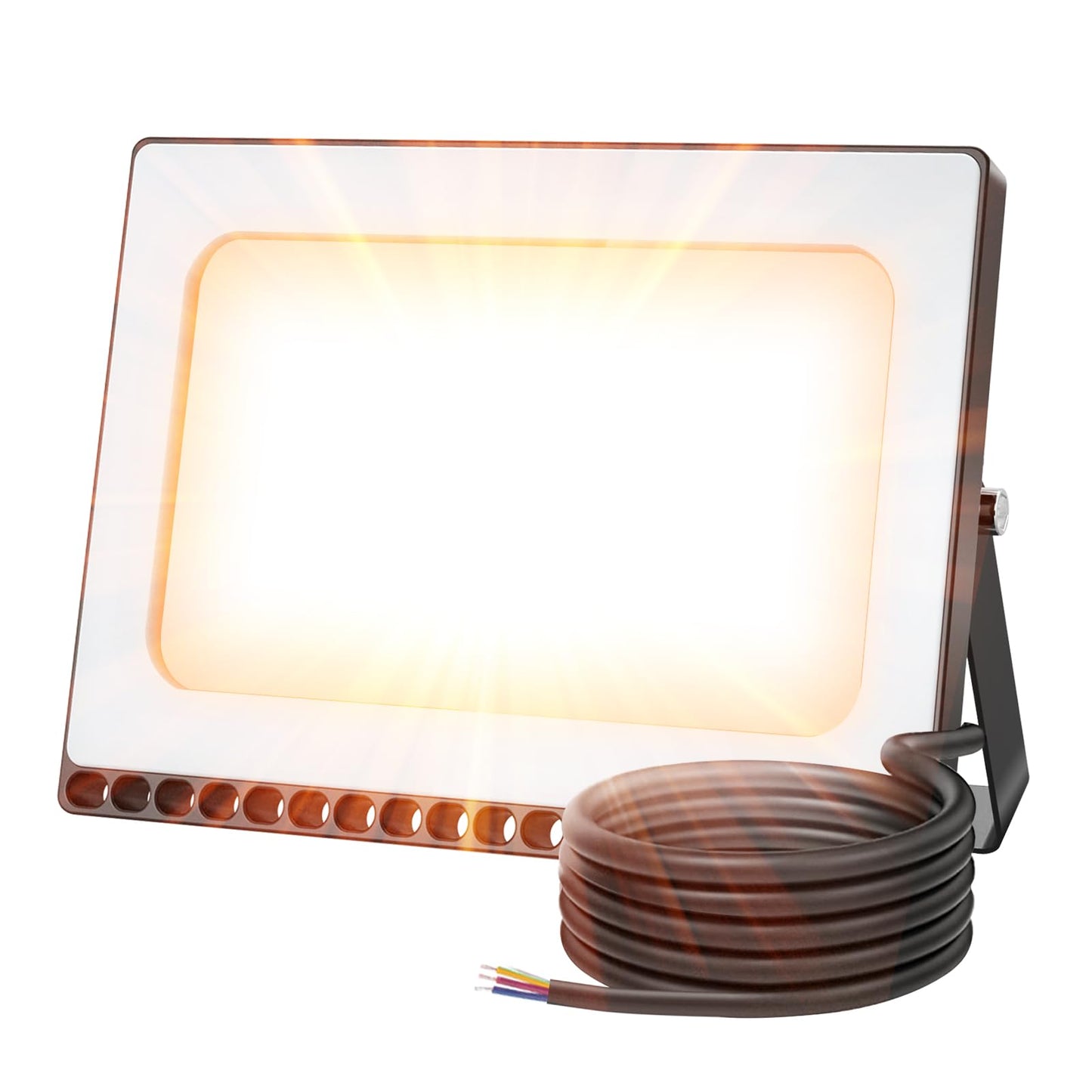 Viugreum 100W LED Flood Light Outdoor, 3000K Warm White 8000LM Super Bright Outdoor Security Light, IP67 Waterproof for Garage, Warehouse, Garden