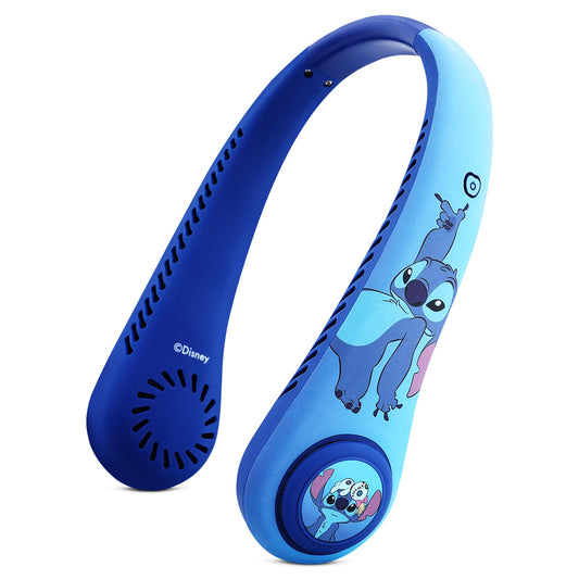Disney Lilo and Stitch Portable Neck Fan| Bladeless Hands-Free Fan with 5 Speeds, Rechargeable Wearable Cooling Fan for Travel & Summer| Lightweight
