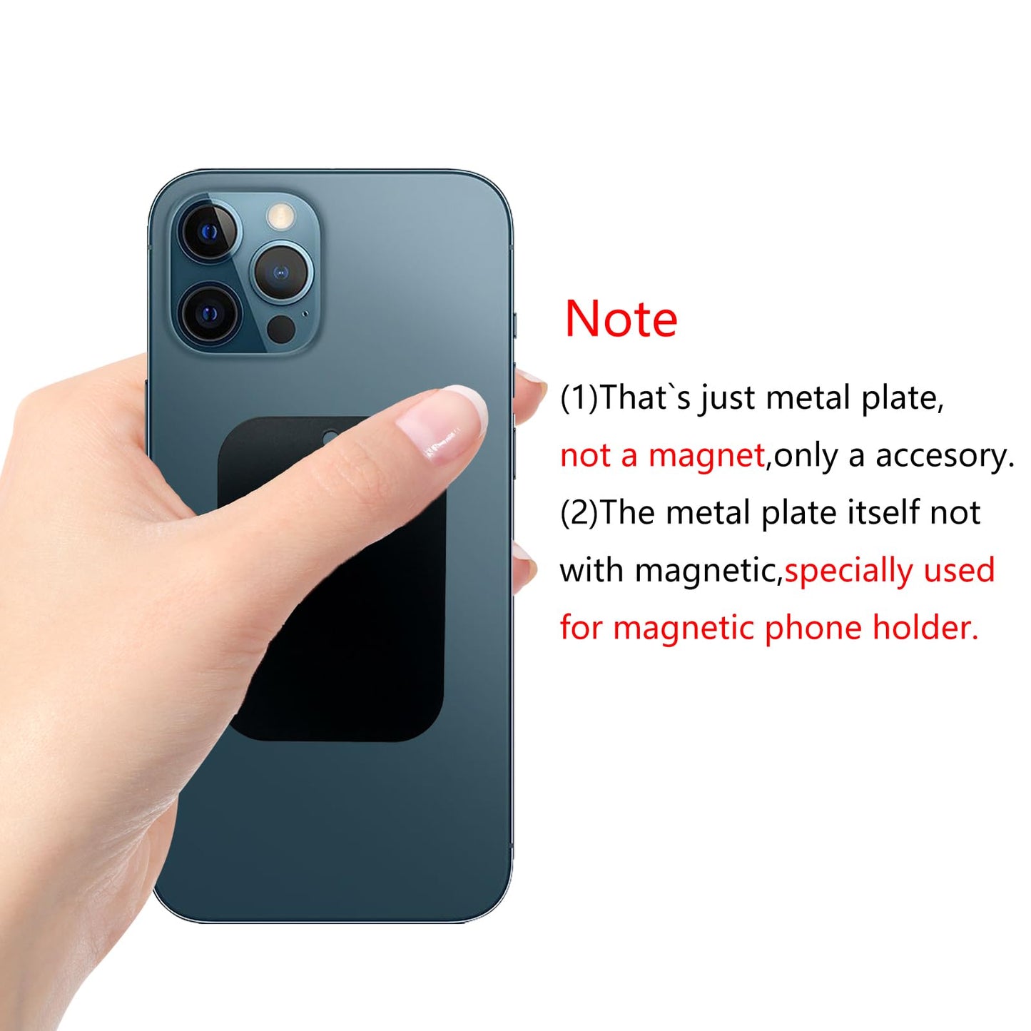 GDMINLO Mount Metal Plate?8Pack? for Magnetic Car Mount Phone Holder with Full Adhesive for Phone Magnet, 8X Rectangular (Black)