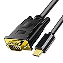 USB C to VGA Cable 6 Feet, USB Type-C to VGA Adapter Thunderbolt 3/4 Compatible with MacBook Pro, iPhone 16 Pro Max, iPad Pro, Samsung Galaxy S24/ S23