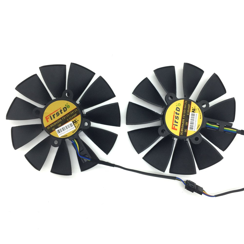 2 Pcs/lot 94mm DC 12V 0.5A Video Card Dual Fan for ASUS STRIX R9 380/370X GTX980/970 T129215SU FD10015H12S Graphics Card Fan