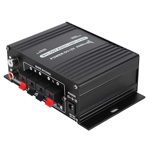 AK170 Mini Power Amplifier 20W+20W 47K Resolution 12V Power Amplifier with Low Distortion Rate for Audio Adopt High Grade Woven Aluminum Alloy