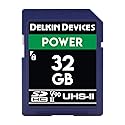 Delkin Devices Power 32GB SDHC UHS-II (U3/V90) Memory Card - 300MB/s Read, 250MB/s Write | High-Performance Card for 8K, 4K, HDR, 360º Video