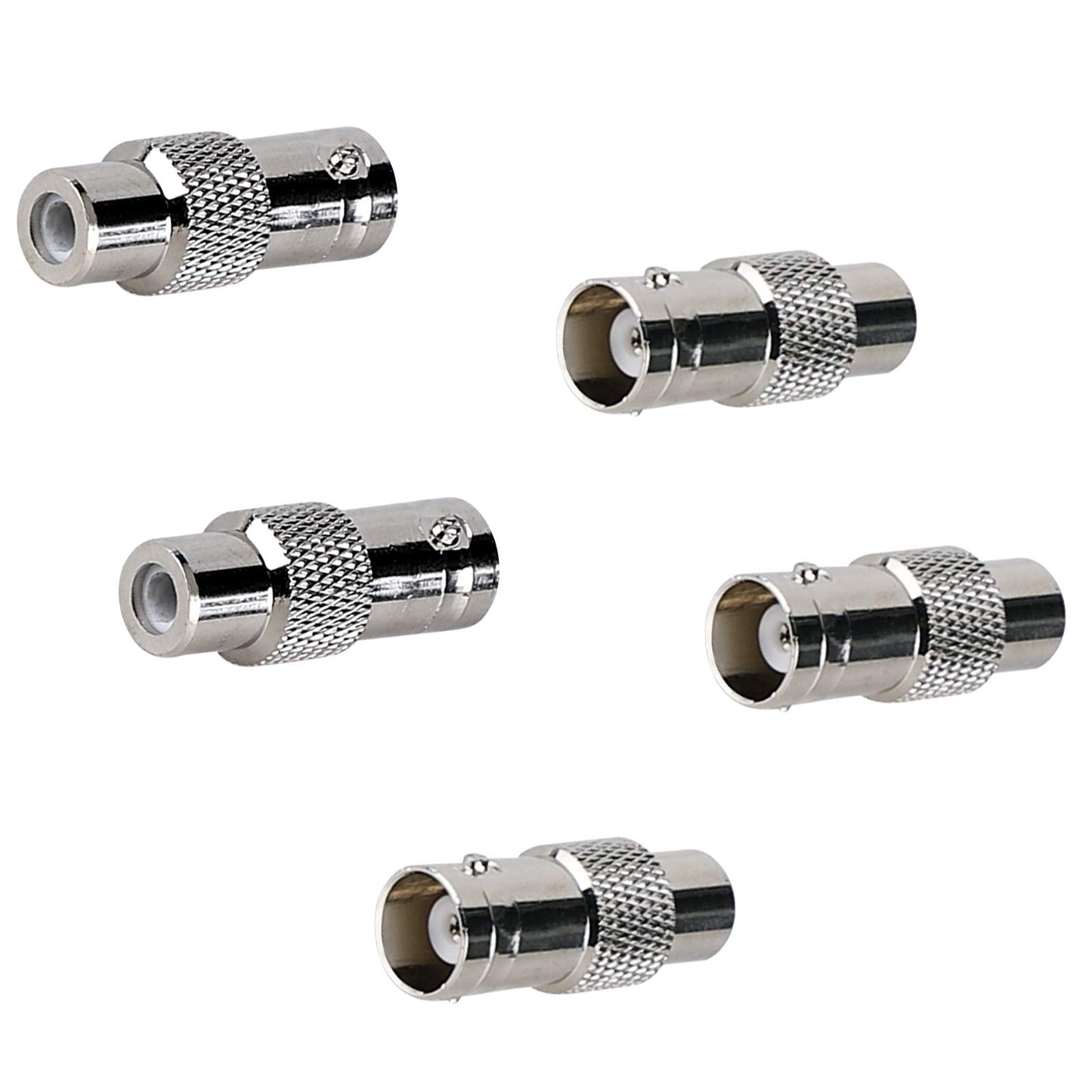 Inovat BNC Female to RCA Female Coupler Adapter Connector for CCTV Security Surveillance Systems (Pack of 5)