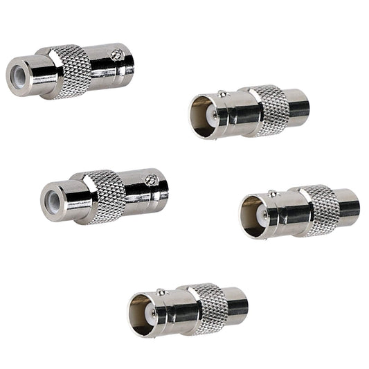 Inovat BNC Female to RCA Female Coupler Adapter Connector for CCTV Security Surveillance Systems (Pack of 5)