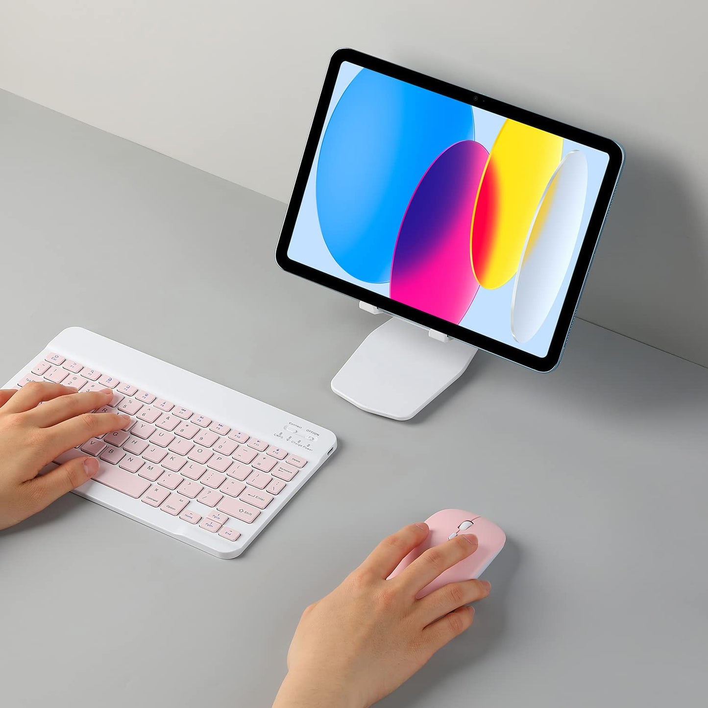 Rechargeable Bluetooth Keyboard and Mouse Combo for iPad, Ultra-Slim Portable Wireless Mouse Keyboard for iPad Pro Air Mini iPhone Samsung Tablet Cell