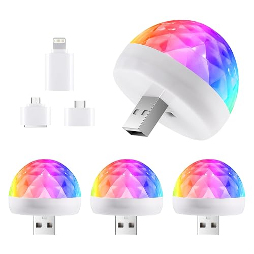 Orlabno USB Mini Disco Ball Light, Stocking Stuffers for Kids - Create a Festive Atmosphere with This Sound Activated Karaoke Bar Party Decoration