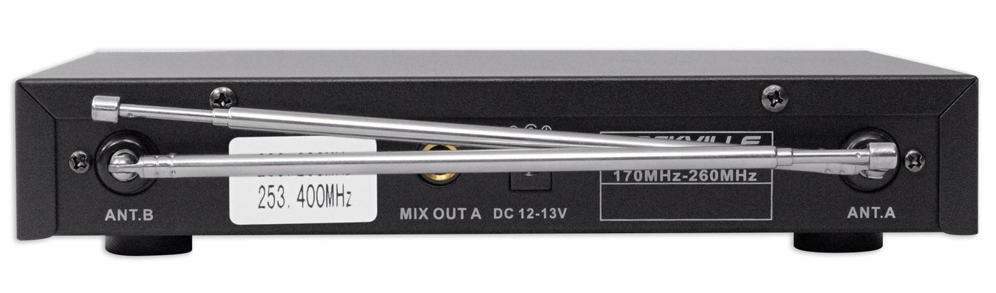 Rockville RWM1202VH VHF Wireless (2) Handheld Microphone System, Metal Receiver, Dual Filter, Ultra Signal Stability, Low Power Consumption, Perfect