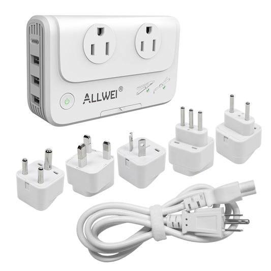 ALLWEI International Travel Adapter 220V to 110V Power Voltage Converter for Hair Straightener/Curling Iron, Universal Power Plug Adapter UK, US, AU…