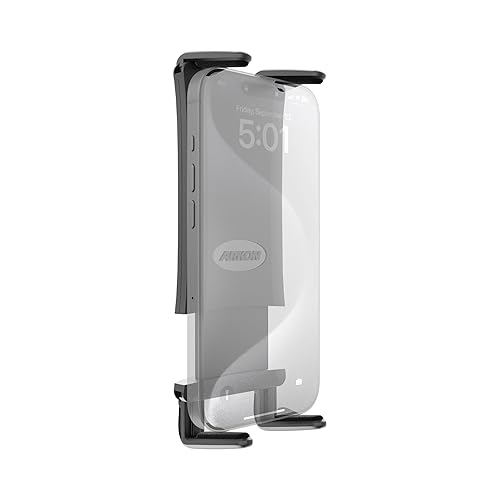 ARKON Mounts Slim-Grip Ultra Phone Holder Fits All Phones & Small to Midsize Tablets Fits Pedestals with Dual-T Patterns For iPad, iPhone, Samsung