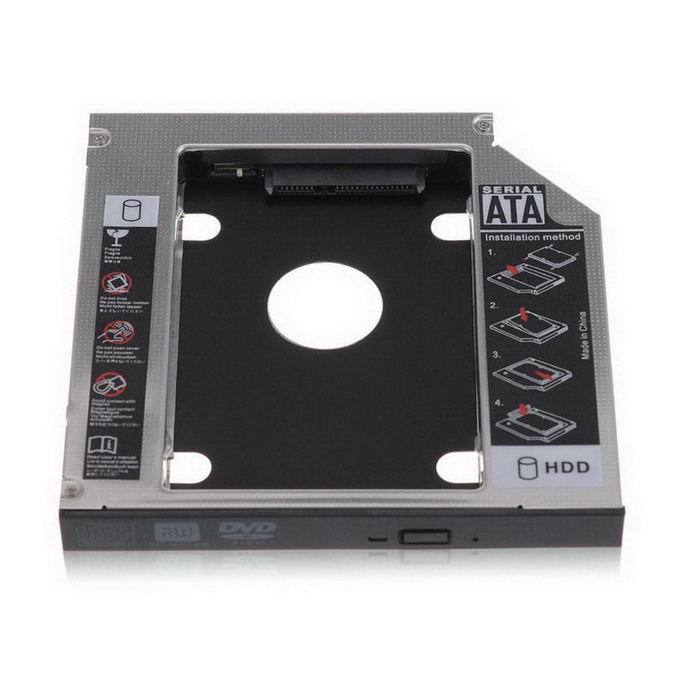 axGear Optical Bay 2nd SATA HDD Hard Drive Caddy CD DVD-ROM for Laptop Notebook 9.5mm