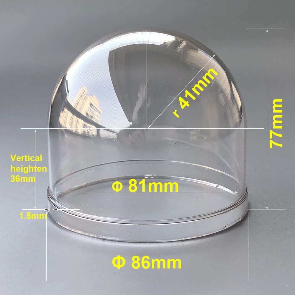OwlCat 3.38 Inch Small Polycarbonate PC Material Vertical Heightened Indoor/Outdoor CCTV Clear Dome Camera Cover Security Dome Camera Housing Size
