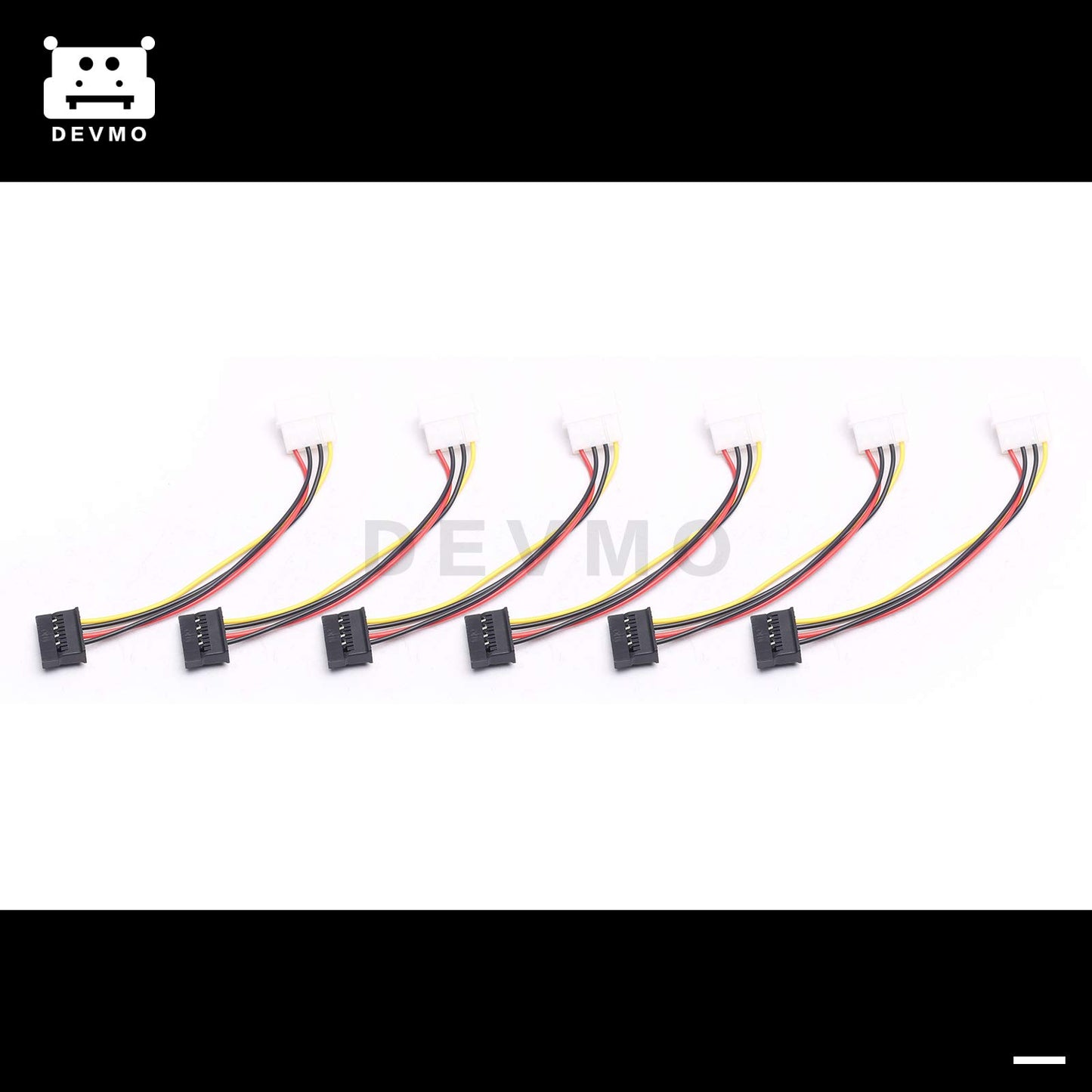 DEVMO 6X New IDE/Molex 4-Pin Male to Serial ATA SATA 15-Pin Female Power Adapter Cable