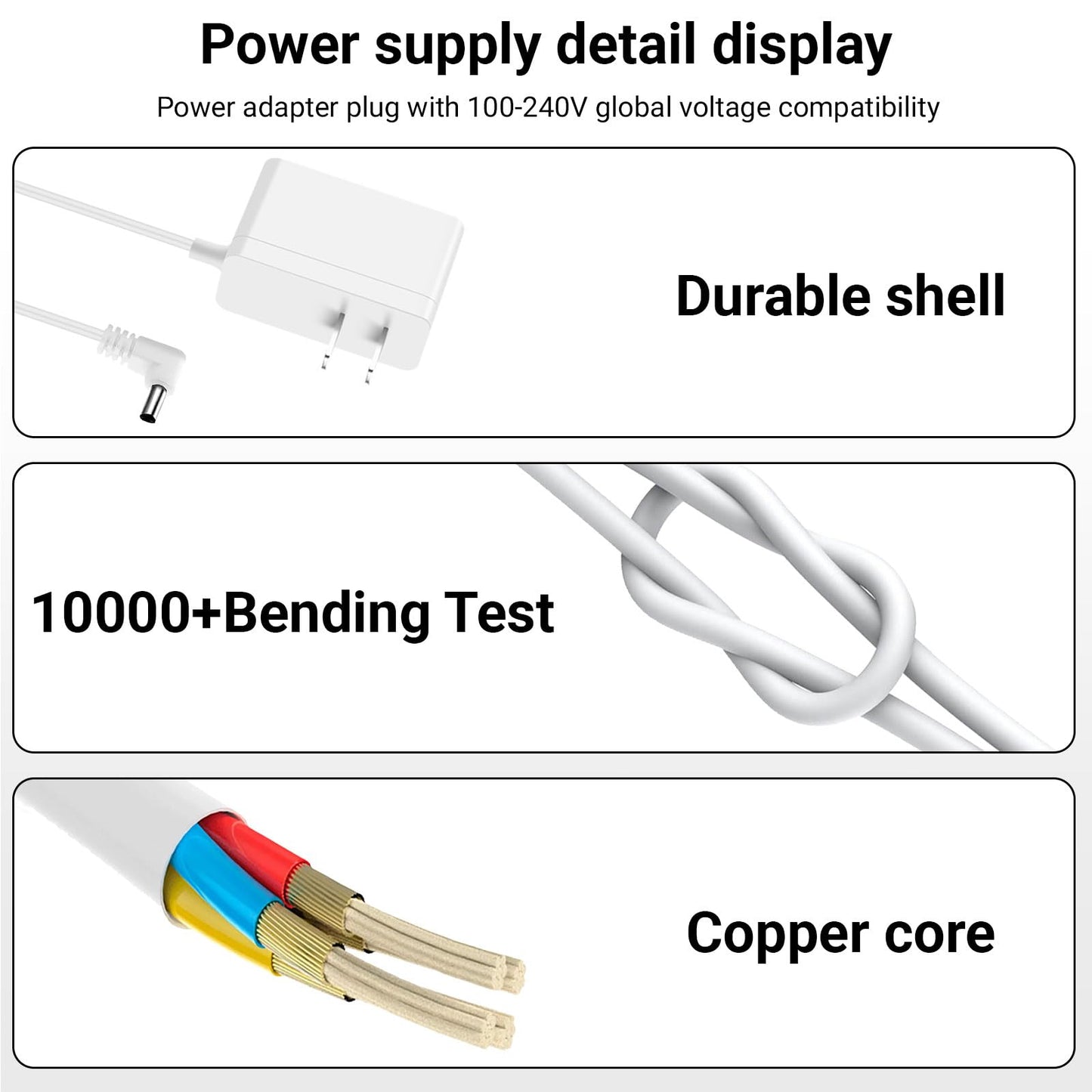 OatXtorpor Charger Cord Compatible with Sangean ADP-H202 H201 H202 H205 Radios Portable AM FM, AC Power Adapter 3V 0.5A White 1.8M Extra Long Cable