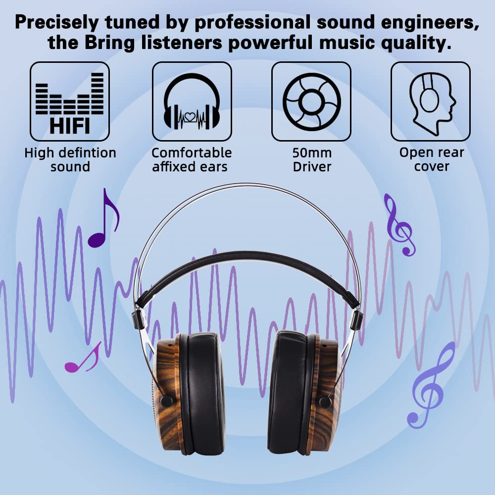 lotorasia Wired Over Ear Headphones, Studio Headset Music Recording 50mm Drivers 3.5mm/6.35mm Audio Jack for Guitar amp Recording and Music…