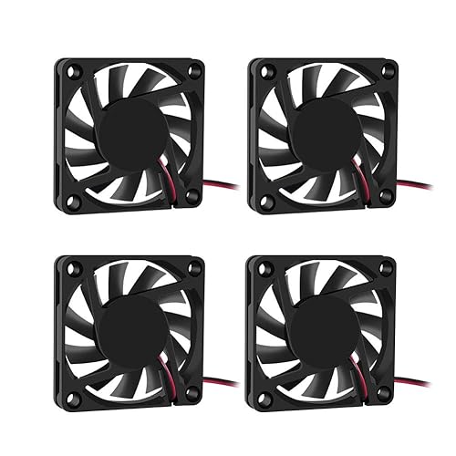 Dorhea Fan 60x60x10 mm DC 12V 6010 Brushless Cooling Fan, Replacement Ball Bearing 60mm Fan for Cooling DIY PC Computer Case Fan - 2 Pin Case Fan
