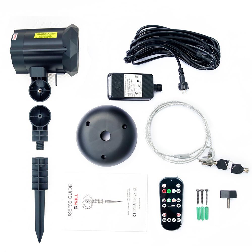 LedMall Motion Pattern Firefly 3 Models in 1 with 18 Patterns RGB Outdoor Laser Christmas Lights Projector with RF Remote Control and Security kit