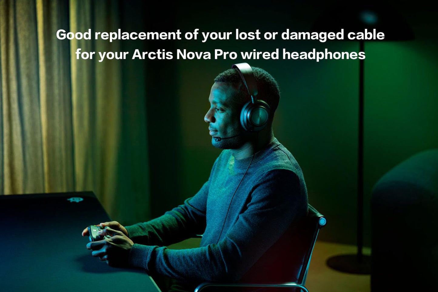 UNCLE LIGHT Arctis Nova Pro Replacement Cable, Compatible with SteelSeries Arctis Nova Pro Gaming Headsets 3.5mm Gaming Headsets Audio line, 5 Ft…
