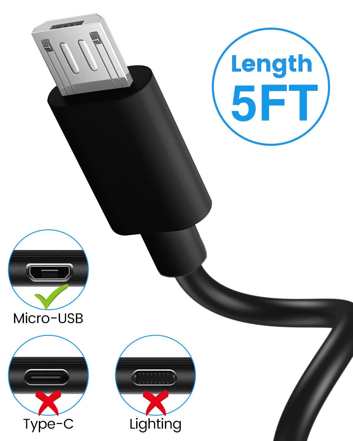 USB Micro Rotary Tool Charger Cable Compatible with Dremel Lite 7760 N/10, Dreme 7350-PET, Dremel PawControl, HARDELL, EShi, BYWOKY, JEDIA, GOXAWEE