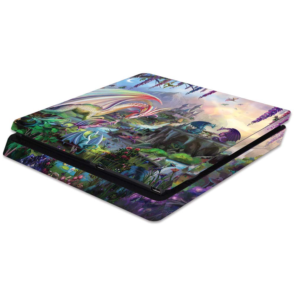 MightySkins Skin Compatible with Sony PS4 Slim Console - Dragon Paradise | Protective, Durable, and Unique Vinyl Decal wrap Cover | Easy to Apply