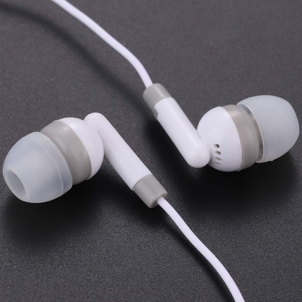 CN-Outlet Bulk Earbuds Headphones 50 Pack, Wholesale Disposable Earphones for Schools Classroom Students Kids Children (White)