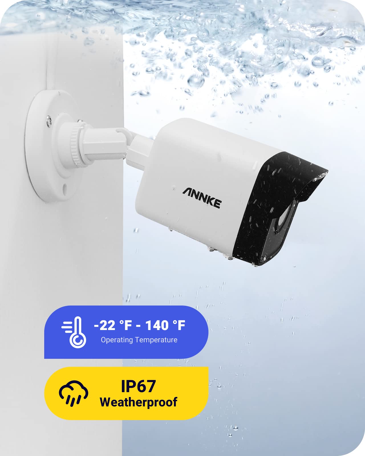 ANNKE 3K PoE Bullet Security Cameras, 4pack Surveillance IP Cameras with Mic, 2.8mm Lens, Human&Vehicle Detection, IP67 Weatherproof, Color Night