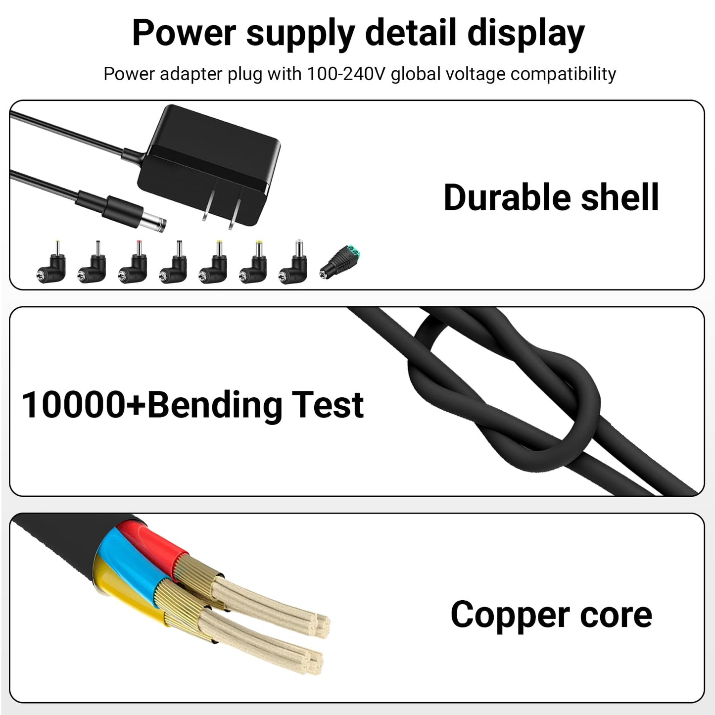 Massager Power Cord for Zyllion Shiatsu Back and Neck Massager/Nekteck/Comfier Back Shoulder and Neck Massager Charger Supply - 12V - Only Fit…