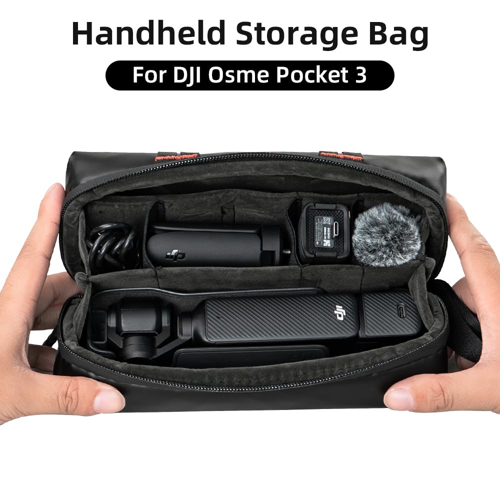 SUREWO Carrying Bag for DJI Osmo Pocket 3,Portable Storage Carry Case with Hand Strap for DJI Osmo Pocket 3 Creator Combo Accessories